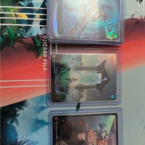 Fantasy Trading Card Set with Blue and Green Accents